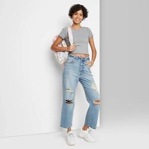 Wild Fable Highest Rise Straight Distressed Jeans